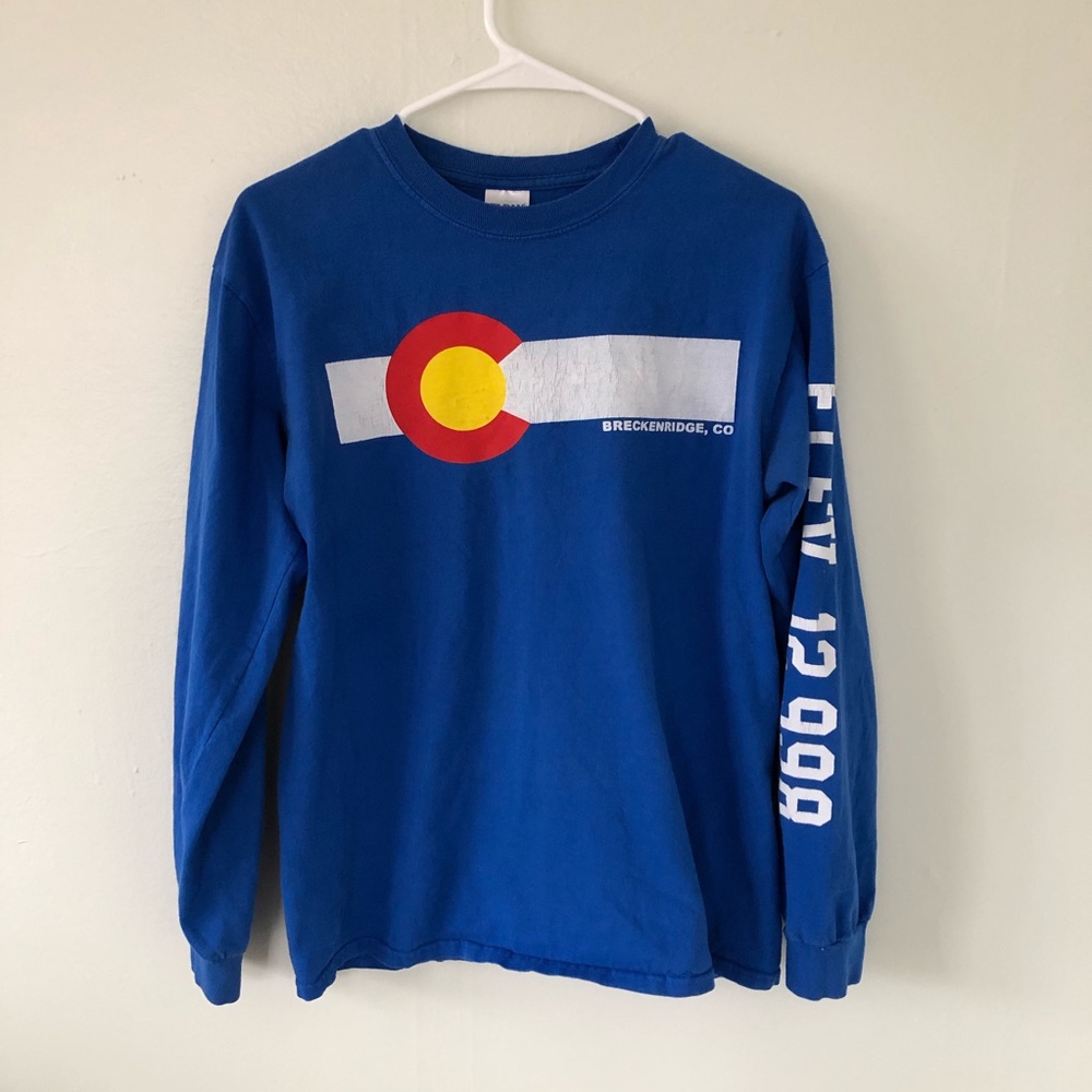 Blue Colorado love sleeve shirt